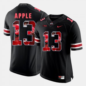 Ohio State #13 Men's Eli Apple Jersey Black Stitched Pictorial Fashion 937429-436