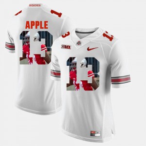Buckeye #13 For Men's Eli Apple Jersey White Stitched Pictorial Fashion 338410-596