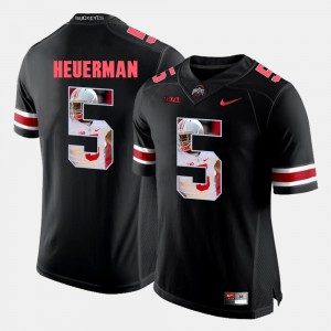 OSU Buckeyes #5 For Men's Jeff Heuerman Jersey Black Stitch Pictorial Fashion 607215-189