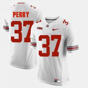 Ohio State Buckeyes #37 For Men's Joshua Perry Jersey White Alumni Football Game Embroidery 896764-936