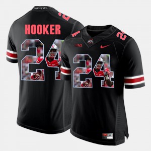 Ohio State Buckeyes #24 For Men's Malik Hooker Jersey Black Stitched Pictorial Fashion 525243-850
