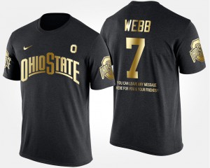 Ohio State #7 Men Damon Webb T-Shirt Black Official Gold Limited Short Sleeve With Message 793131-394