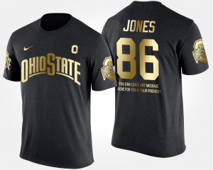 Ohio State #86 Men Dre'Mont Jones T-Shirt Black Player Gold Limited Short Sleeve With Message 450091-807