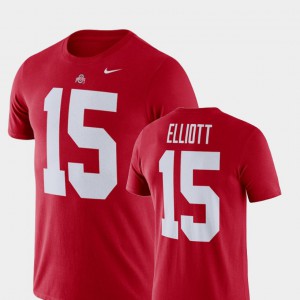 Ohio State #15 Men's Ezekiel Elliott T-Shirt Scarlet Football Performance University 657471-964