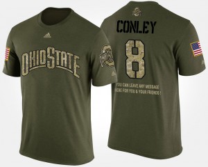 Ohio State Buckeye #8 Men's Gareon Conley T-Shirt Camo Stitched Military Short Sleeve With Message 345601-895