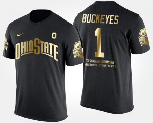 OSU Buckeyes #1 For Men T-Shirt Black No.1 Short Sleeve With Message Gold Limited Official 596435-998