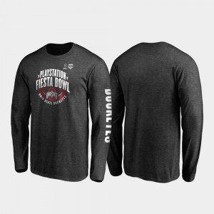 Ohio State Men's T-Shirt Heather Charcoal Player 2019 Fiesta Bowl Bound Neutral Stiff Arm Long Sleeve 198219-573