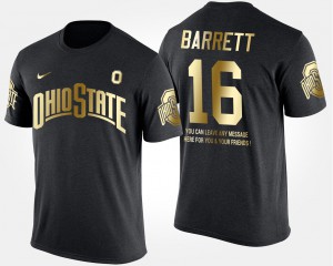 Buckeyes #16 Mens J.T. Barrett T-Shirt Black Short Sleeve With Message Gold Limited NCAA 823878-354