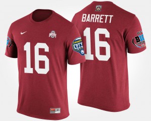 Ohio State #16 Men J.T. Barrett T-Shirt Scarlet College Big Ten Conference Cotton Bowl Bowl Game 942398-634