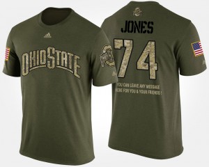 Ohio State #74 Men's Jamarco Jones T-Shirt Camo Short Sleeve With Message Military Official 794536-408