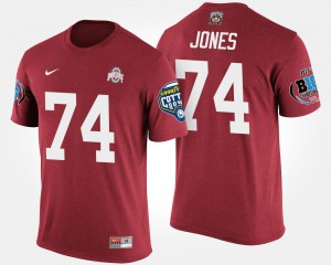 Buckeye #74 Men's Jamarco Jones T-Shirt Scarlet NCAA Big Ten Conference Cotton Bowl Bowl Game 688283-973