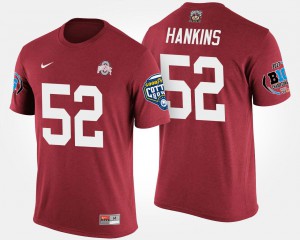 OSU #52 Mens Johnathan Hankins T-Shirt Scarlet Stitched Bowl Game Big Ten Conference Cotton Bowl 280756-398