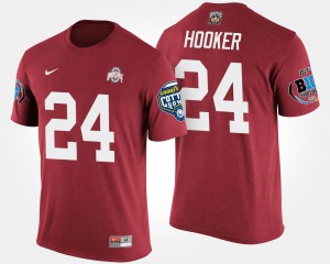 Buckeyes #24 Mens Malik Hooker T-Shirt Scarlet College Big Ten Conference Cotton Bowl Bowl Game 989344-414