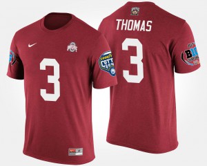 Ohio State #3 Men's Michael Thomas T-Shirt Scarlet Big Ten Conference Cotton Bowl Bowl Game Alumni 443952-326