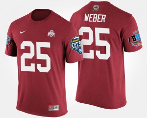 Buckeyes #25 Men's Mike Weber T-Shirt Scarlet University Bowl Game Big Ten Conference Cotton Bowl 531508-903