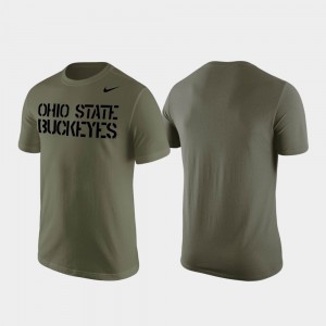 Ohio State Buckeye Mens T-Shirt Olive Stencil Wordmark High School 986096-602