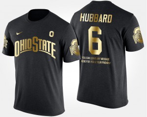 OSU #6 Men Sam Hubbard T-Shirt Black Short Sleeve With Message Gold Limited University 712765-238