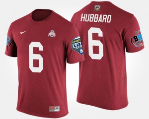 Ohio State Buckeye #6 Men Sam Hubbard T-Shirt Scarlet Stitch Bowl Game Big Ten Conference Cotton Bowl 678504-451