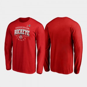 Ohio State Buckeyes For Men's T-Shirt Scarlet Tackle Long Sleeve 2019 Fiesta Bowl Bound Official 130947-828