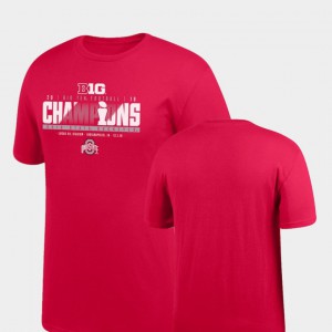 OSU Buckeyes For Men T-Shirt Scarlet Locker Room Big & Tall 2018 Big Ten Football Champions Stitched 766812-190