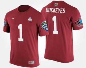 Ohio State #1 For Men T-Shirt Scarlet Stitched No.1 Big Ten Conference Cotton Bowl Bowl Game 275228-964