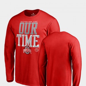 Ohio State Buckeyes Mens T-Shirt Scarlet Official Counter Long Sleeve 2019 Rose Bowl Bound 287220-457