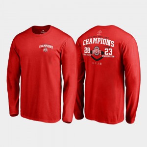 Ohio State Buckeye For Men T-Shirt Scarlet Fair Catch Score Long Sleeve 2019 Rose Bowl Champions High School 164009-892