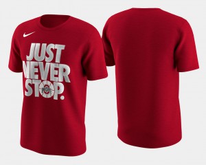 OSU Buckeyes For Men's T-Shirt Scarlet Embroidery March Madness Selection Sunday Basketball Tournament Just Never Stop 689480-682