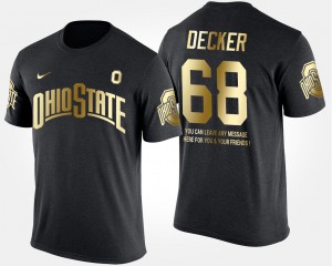 Ohio State Buckeye #68 For Men's Taylor Decker T-Shirt Black Stitch Gold Limited Short Sleeve With Message 578278-515