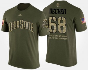 Ohio State #68 For Men Taylor Decker T-Shirt Camo Official Military Short Sleeve With Message 192101-846