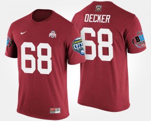 Ohio State Buckeyes #68 For Men Taylor Decker T-Shirt Scarlet Big Ten Conference Cotton Bowl Bowl Game Stitched 205624-298