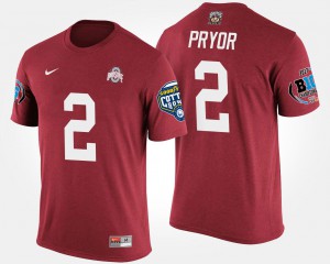 Ohio State #2 For Men's Terrelle Pryor T-Shirt Scarlet Big Ten Conference Cotton Bowl Bowl Game Player 745281-375