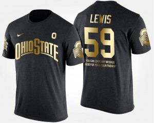 Ohio State #59 For Men Tyquan Lewis T-Shirt Black Short Sleeve With Message Gold Limited High School 393823-935