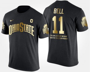 Buckeyes #11 Men Vonn Bell T-Shirt Black Short Sleeve With Message Gold Limited NCAA 270671-377