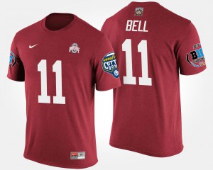 OSU Buckeyes #11 Mens Vonn Bell T-Shirt Scarlet Big Ten Conference Cotton Bowl Bowl Game Embroidery 169008-333