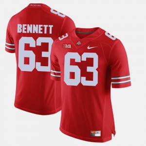 Buckeye #63 For Men's Michael Bennett Jersey Scarlet High School Alumni Football Game 293960-864