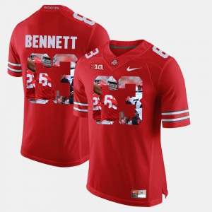 Ohio State Buckeye #63 Men's Michael Bennett Jersey Scarlet Embroidery Pictorial Fashion 747379-678