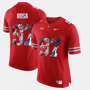 Ohio State #97 Men's Nick Bosa Jersey Scarlet College Pictorial Fashion 384824-621