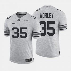 Ohio State #35 For Men's Chris Worley Jersey Gray Embroidery Gridiron Gray Limited Gridiron Limited 471522-311