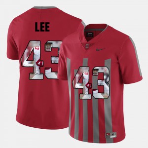 Buckeye #43 Mens Darron Lee Jersey Red Official Pictorial Fashion 799454-183
