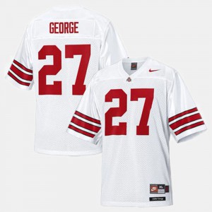 Buckeyes #27 Mens Eddie George Jersey White College Football Embroidery 740440-389