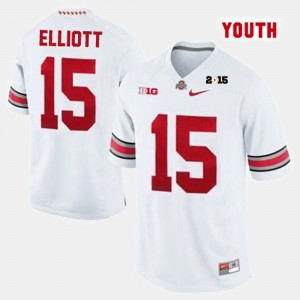 Ohio State Buckeyes #15 For Kids Ezekiel Elliott Jersey White Alumni College Football 897050-843