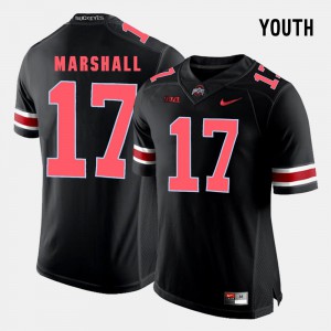 Ohio State Buckeye #17 Youth(Kids) Jalin Marshall Jersey Black Stitch College Football 731951-324