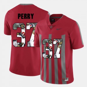 Buckeyes #37 Men Joshua Perry Jersey Red Pictorial Fashion Stitched 343848-918