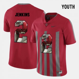Buckeyes #2 Youth(Kids) Malcolm Jenkins Jersey Red High School Pictorial Fashion 859125-984