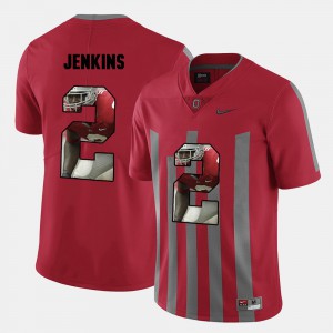 OSU Buckeyes #2 For Men's Malcolm Jenkins Jersey Red NCAA Pictorial Fashion 518177-691