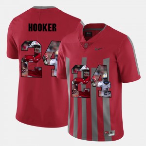 OSU Buckeyes #24 For Men Malik Hooker Jersey Red Pictorial Fashion Stitched 244521-474