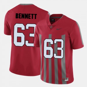 Buckeyes #63 Men's Michael Bennett Jersey Red Official College Football 738781-922