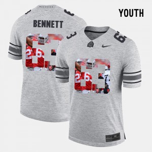 Ohio State #63 Youth(Kids) Michael Bennett Jersey Gray Stitched Pictorial Gridiron Fashion Pictorital Gridiron Fashion 995990-859