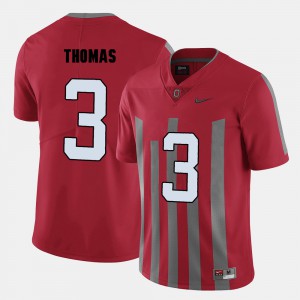 Buckeye #3 For Men Michael Thomas Jersey Red College Football Embroidery 351936-781